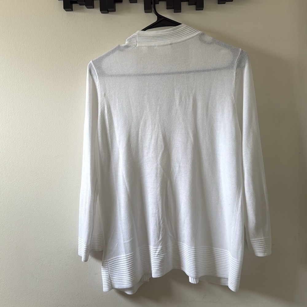CYRUS Lightweight Open Summer Open Cardigan 100% Viscose White Sz S Loose Fit - Picture 5 of 9